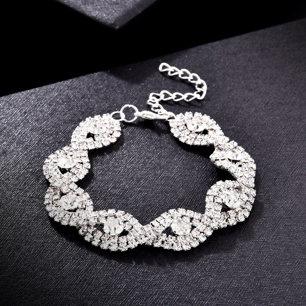 Rhinestone Crystal Metal Chain Bracelet