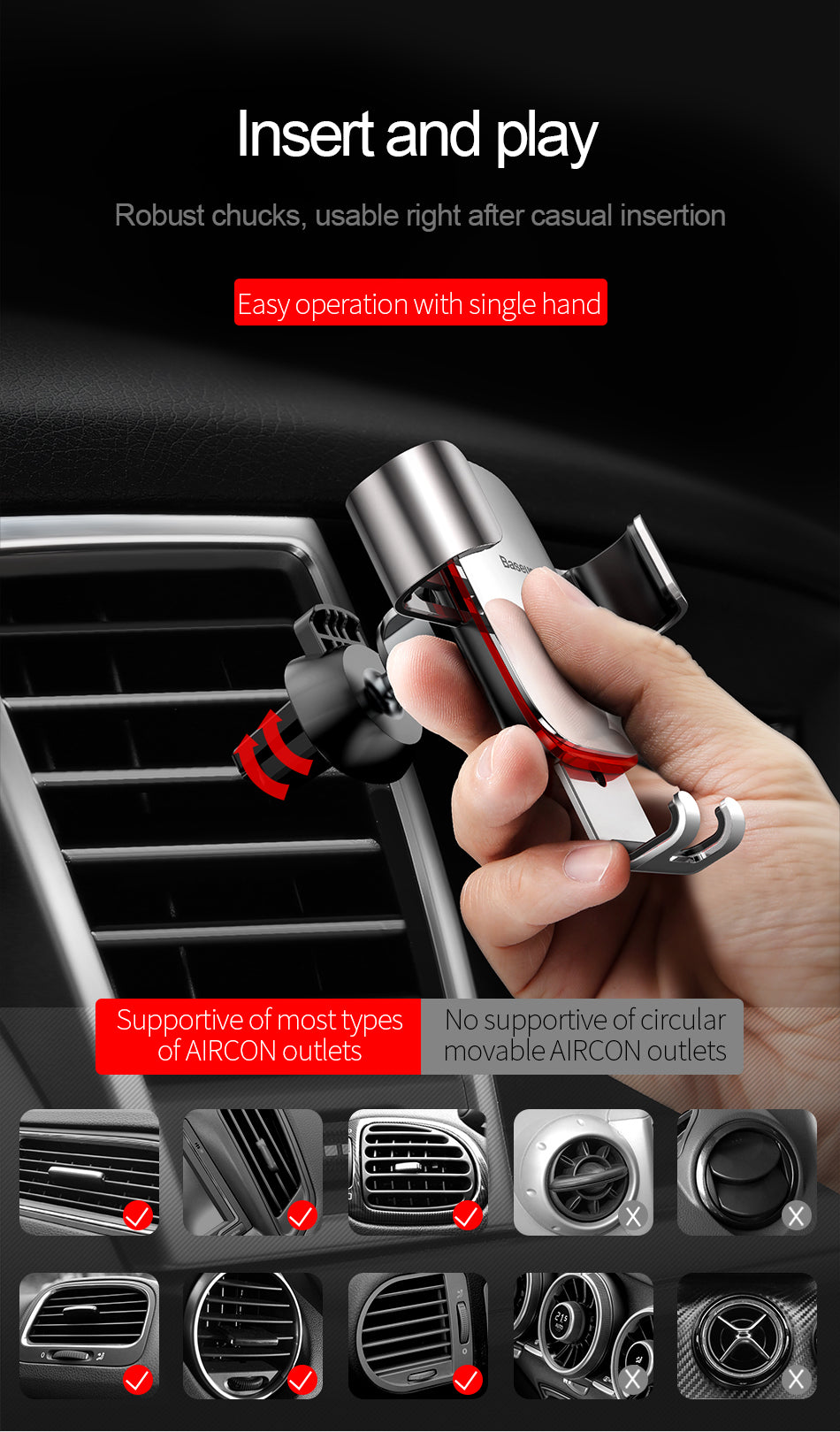 Gravity Car Phone Holder