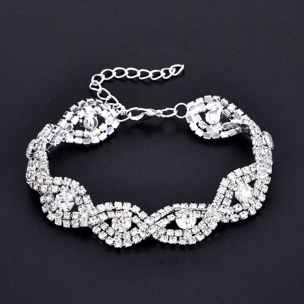 Rhinestone Crystal Metal Chain Bracelet