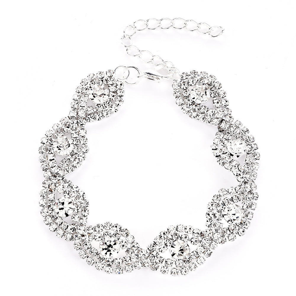 Rhinestone Crystal Metal Chain Bracelet